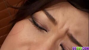 Yukari gets fucked hard in lingerie, jizzing on her asian face!