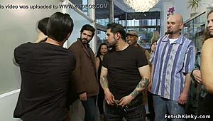 man, tied ebony gettin’ banged public, soo wild