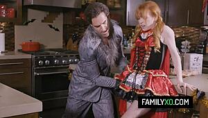 Horny Stepdad Fucks Redhead Teen Stepdaughter Hard For Halloween - Madi Collins Melody Mynx