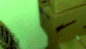 blonde shows ass and pussy in market, fucks manager in stock