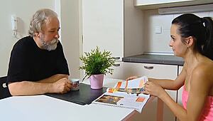 J nympho craves old ding-dong with nasty licks and eager sucking.