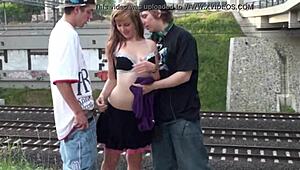 public street young 18+ blonde teen 18+ sex orgy... oh man!