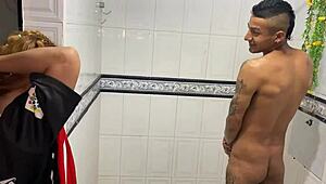 gay cousin's boyfriend fucks me in bathroom