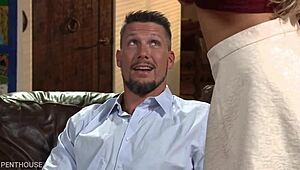 penthouse pet tasha reign strips as nympho girlfriend for hardcore