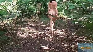 Wondrous Forest Mala Dvojka Flashing Natural Tits in Public