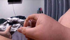 trans girl moans loudly during solo cumshot masturbation for you
