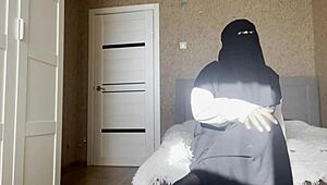 Arab milf with big ass guides your jerk off. Her pantyhose tease drives solo play.