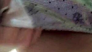 French amateur in satin panties gets bent over