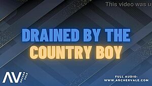 country boy alpha dominates old gay slave in outdoor bdsm scene.