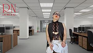 naked secretary seduces her boss shows her pussy tits and cunt.