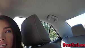 hot teen brunette gargles on monster cock spunk