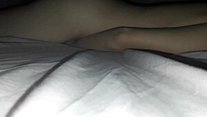 latina wife rubs her wet pussy on bed for intense orgasm