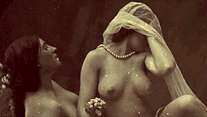 Suggestive Vintage Vibe with Hairy Beaver Stripping Down Slow