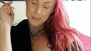 I love watching this sensual babe smoke and tease on webcam.