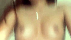 Pretty skinny amateur rides dildo alone