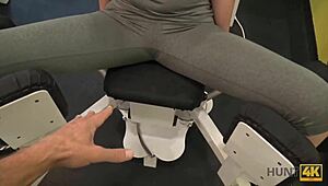 Watch her give vagina for cash in gym!