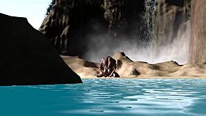 वाइल्ड बीच सेक्स बिग ब्लैक मैन एबनी बेब को पाउंड करता है