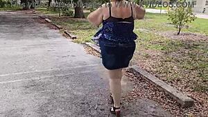 Big ASS MILF Bent Over at the PARK!