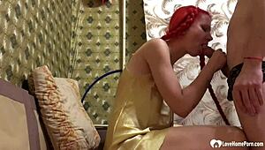 Redhead Stepsister Takes a Brutal Doggystyle Pounding with Raw Power