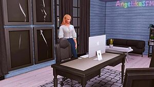 Hey, futanari boss, how deep can your secretary take that huge dick?