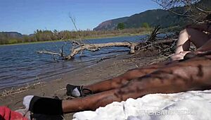 White Wife Takes Big Black Cock at Beach, Nearly Caught by Cuckold Husband!