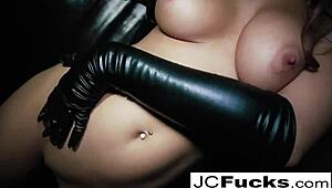 horny jayden teases her big tits and masturbates alone