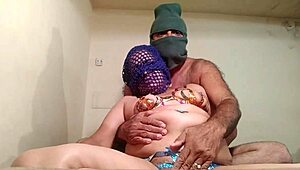 Husband enjoys intimate moments in mixed short videos.