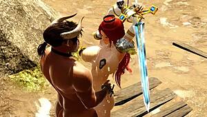 hey, did the warrior princess really get banged by the minotaur after trying to slay him?