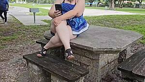 Big ASS MILF Bent Over at the PARK!