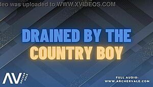 country boy alpha dominates old gay slave in outdoor bdsm scene.