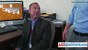 Yo muscled bear, suck that nasty hunk before wild threesome action.