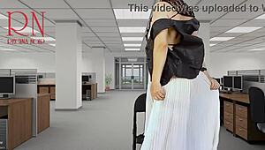 naked secretary seduces her boss shows her pussy tits and cunt.