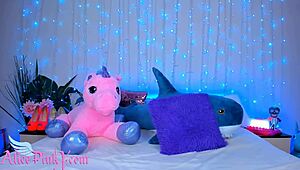 sweet alice performs on webcam show with toy sucking and fingering