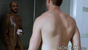 inked hunk jason vario batters gay ass with his big black cock