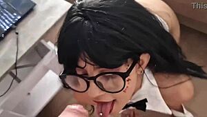 Brunette Teen Star Dances Seductively, Sucks Cock, And Gets Fucked Doggy Style By Huge Dick