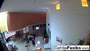 dahlia watches christy getting nude on set, big tits and pussy 😏