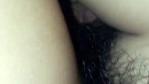 Asian teen receives creampie cumshot in intense session