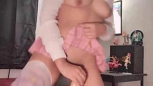 She's masturbating with a Tantaly male toy at home