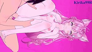 Hakui Koyori And Hoshimachi Suisei Engage In Intense Hentai Sex