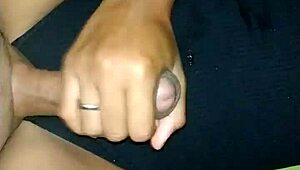 Girlfriend Gives Friend Handjob Leading To Cumshot