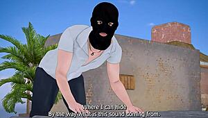 Criminal catches desi bhabhi fingering herself and bangs her hard afterward