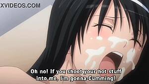 Can this anime slut handle double penetration in gangbang?