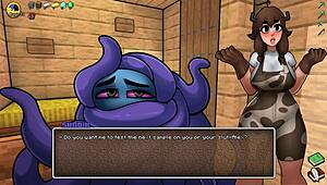 getting sucked near oblivious girlfriend in hornycraft parody