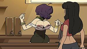 Bombshell barista asks, 'Want my big tits?' in hardcore cartoon