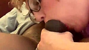 This milf is a real dick eater, deepthroating that monster cock until cumshot.