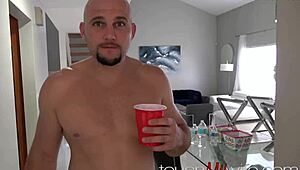 Nervous Petite Wife and Best Buddy Fuck While Husband Watches