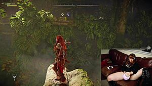 Gamer slut forgets cam on during dildo orgasm