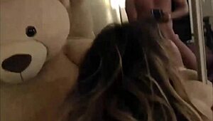 Shemale blondie gets anally hammered by her boyfriend in doggystyle position.