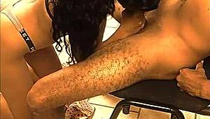 latina brunette blows and rides big cock casually