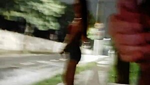 Risky Handjob for Hot Brunette at Bus Stop in Public!